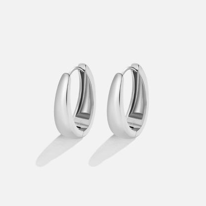 Valentina Polished Silver-Tone Hoop Earrings