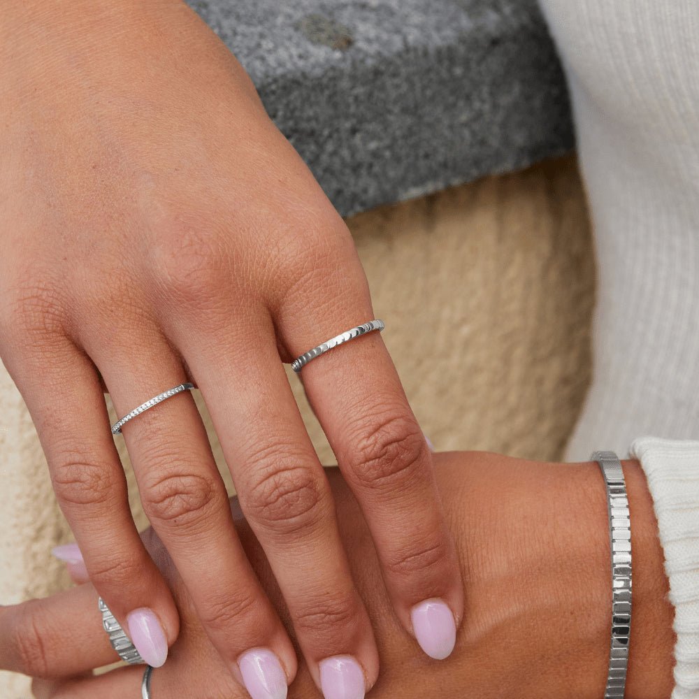 Verity Plain Polished Silver-Tone Band Ring