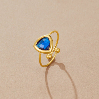 Via Slender Band Ring in Deep Sapphire Blue