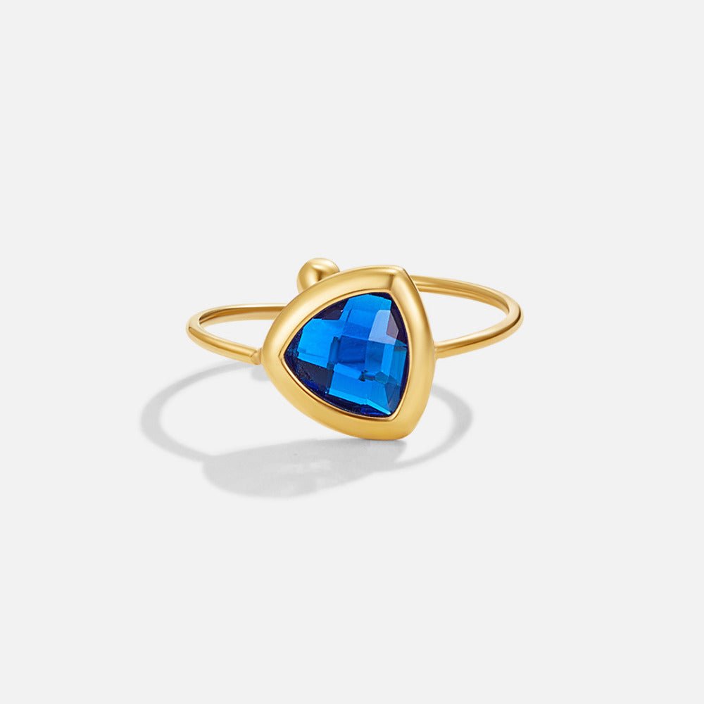 Via Slender Band Ring in Deep Sapphire Blue