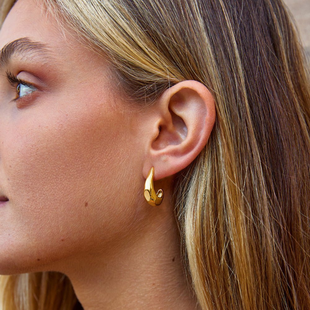 Vienna Rounded Dome Gold-Tone Stud Earrings