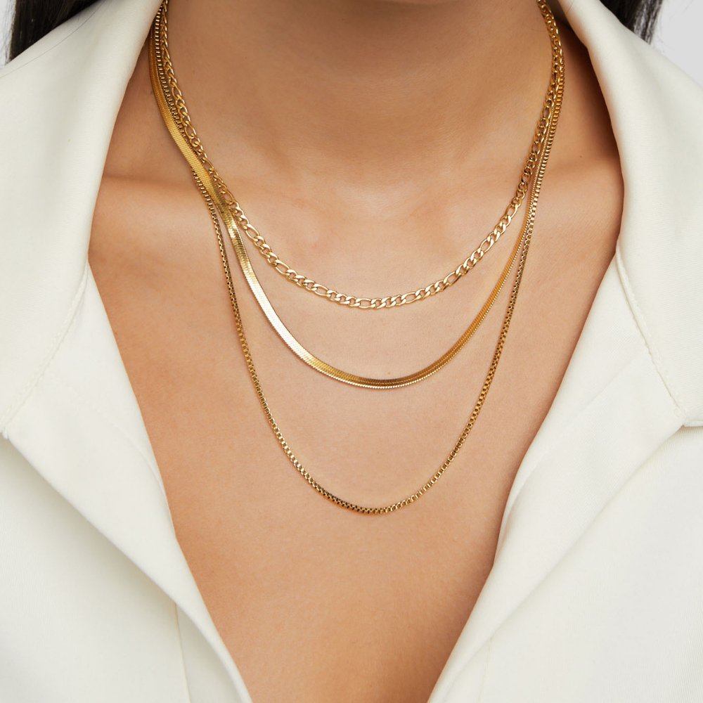 Vienna Three-Length Layered Chain Necklace