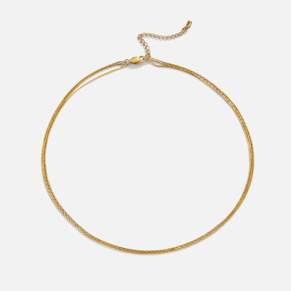 Vina Multi Strand Gold-Tone Chain Necklace