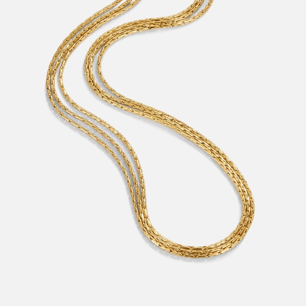 Vina Multi Strand Gold-Tone Chain Necklace