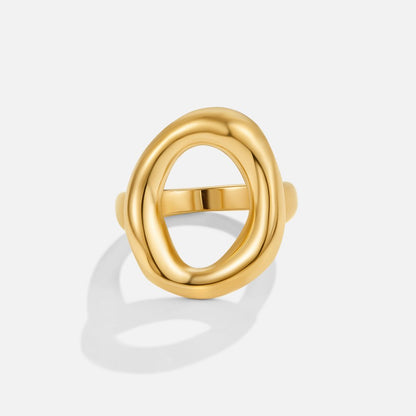 Vina Molten Finish Gold-Tone Sculpted Ring