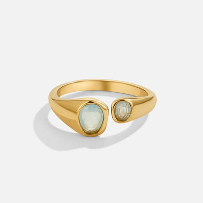 Soft Sea Blue Aquamarine Old-Style Wrap Ring