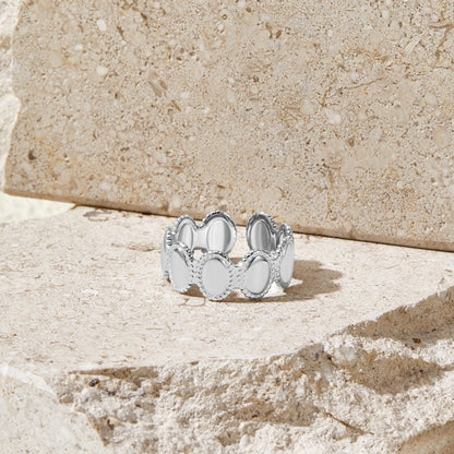 Athena Old-World Silver-Tone Detailed Ring
