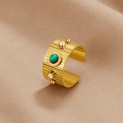Dakota Antiqued Gold-Tone Patterned Ring