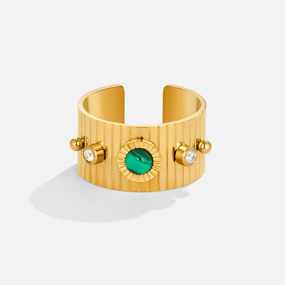 Dakota Antiqued Gold-Tone Patterned Ring