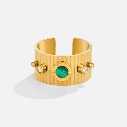 Dakota Antiqued Gold-Tone Patterned Ring