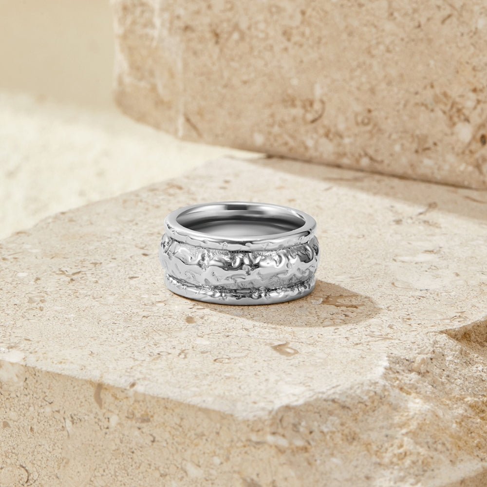 Elodie Antique-Style Silver-Tone Band Ring