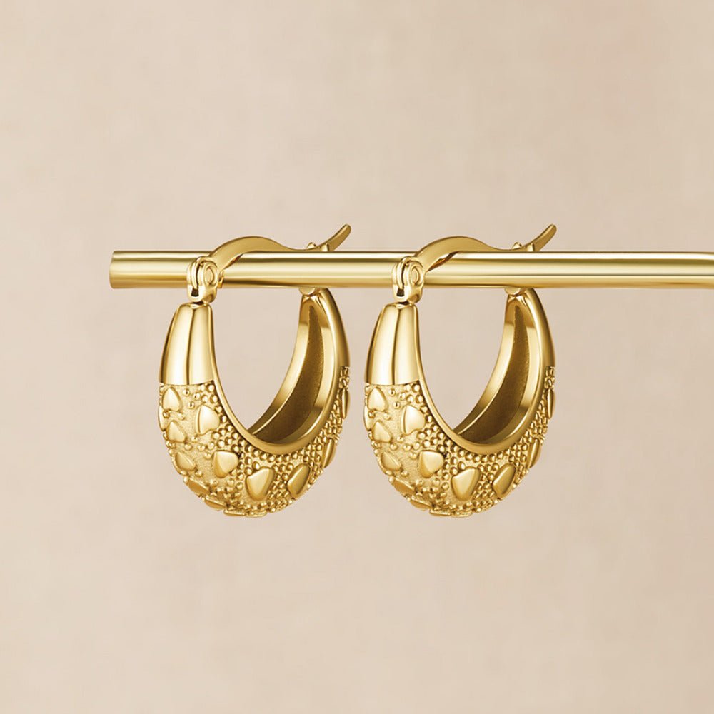 Cleofe Old-Style Worked Gold-Tone Earrings
