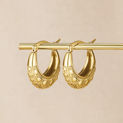 Cleofe Old-Style Worked Gold-Tone Earrings