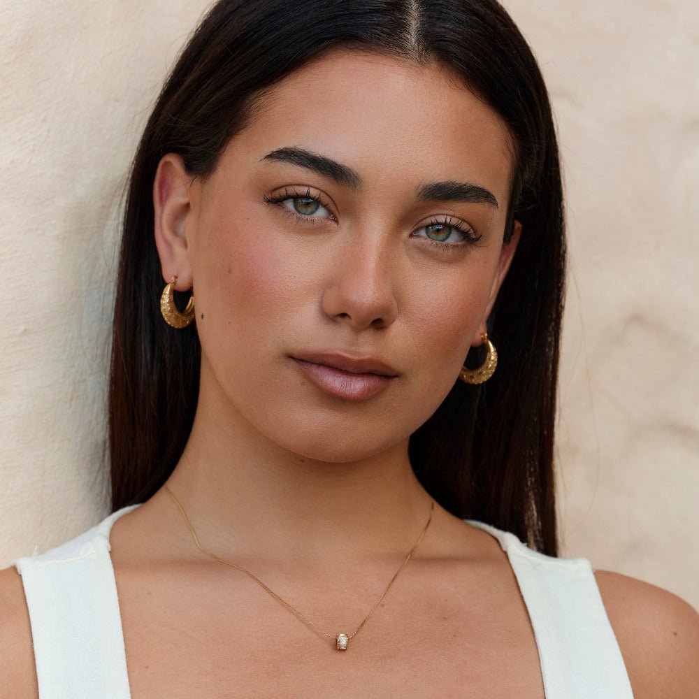 Cleofe Old-Style Worked Gold-Tone Earrings