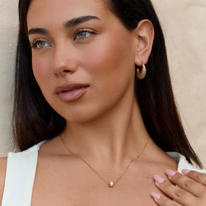 Cleofe Old-Style Worked Gold-Tone Earrings