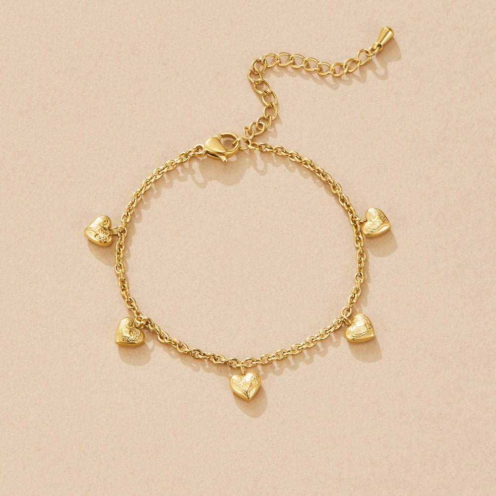 Little Hearts Gold-Tone Charm Bracelet