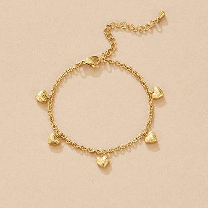 Little Hearts Gold-Tone Charm Bracelet