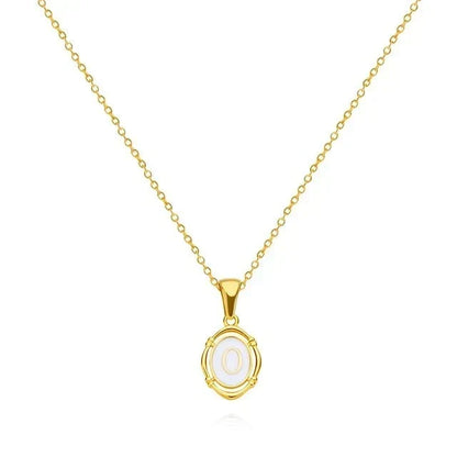 Initial Letter Charm Gold-Tone Necklace