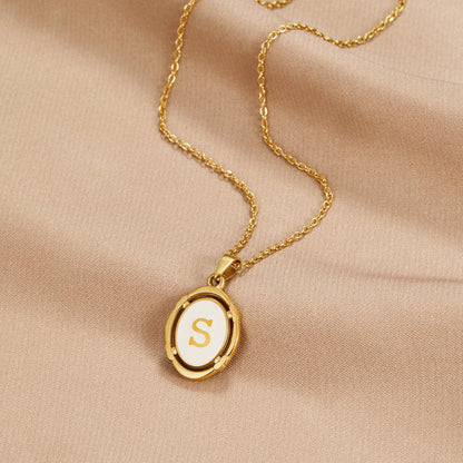 Initial Letter Charm Gold-Tone Necklace
