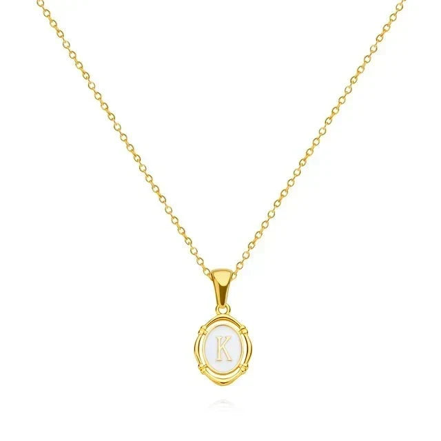 Initial Letter Charm Gold-Tone Necklace