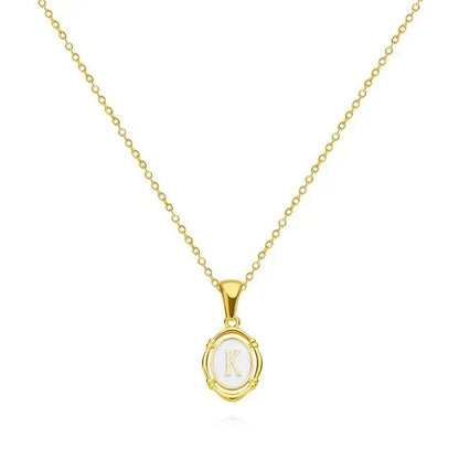 Initial Letter Charm Gold-Tone Necklace