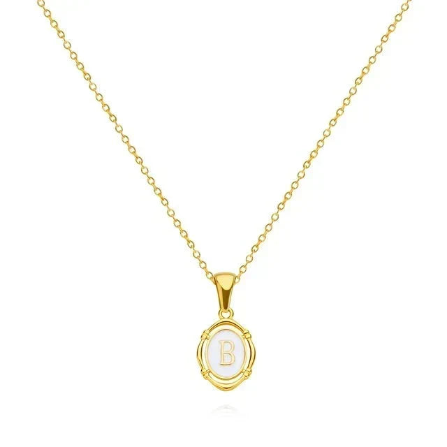 Initial Letter Charm Gold-Tone Necklace