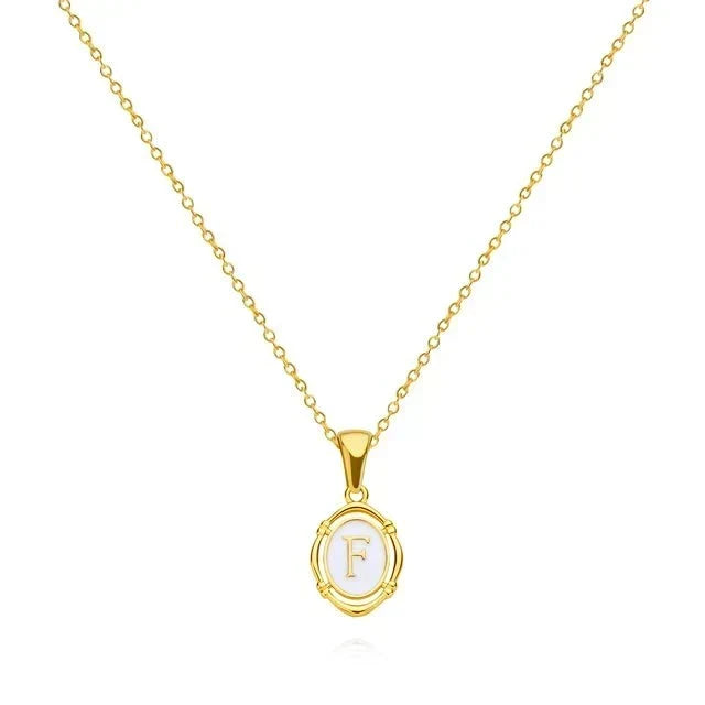 Initial Letter Charm Gold-Tone Necklace