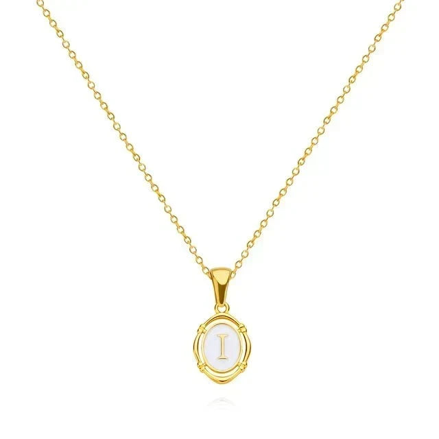 Initial Letter Charm Gold-Tone Necklace