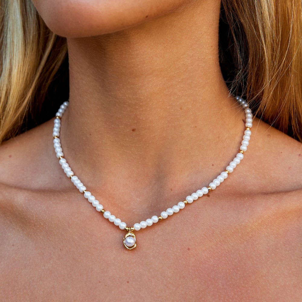 Old-Style Pearl and Gold-Tone Bead Necklace