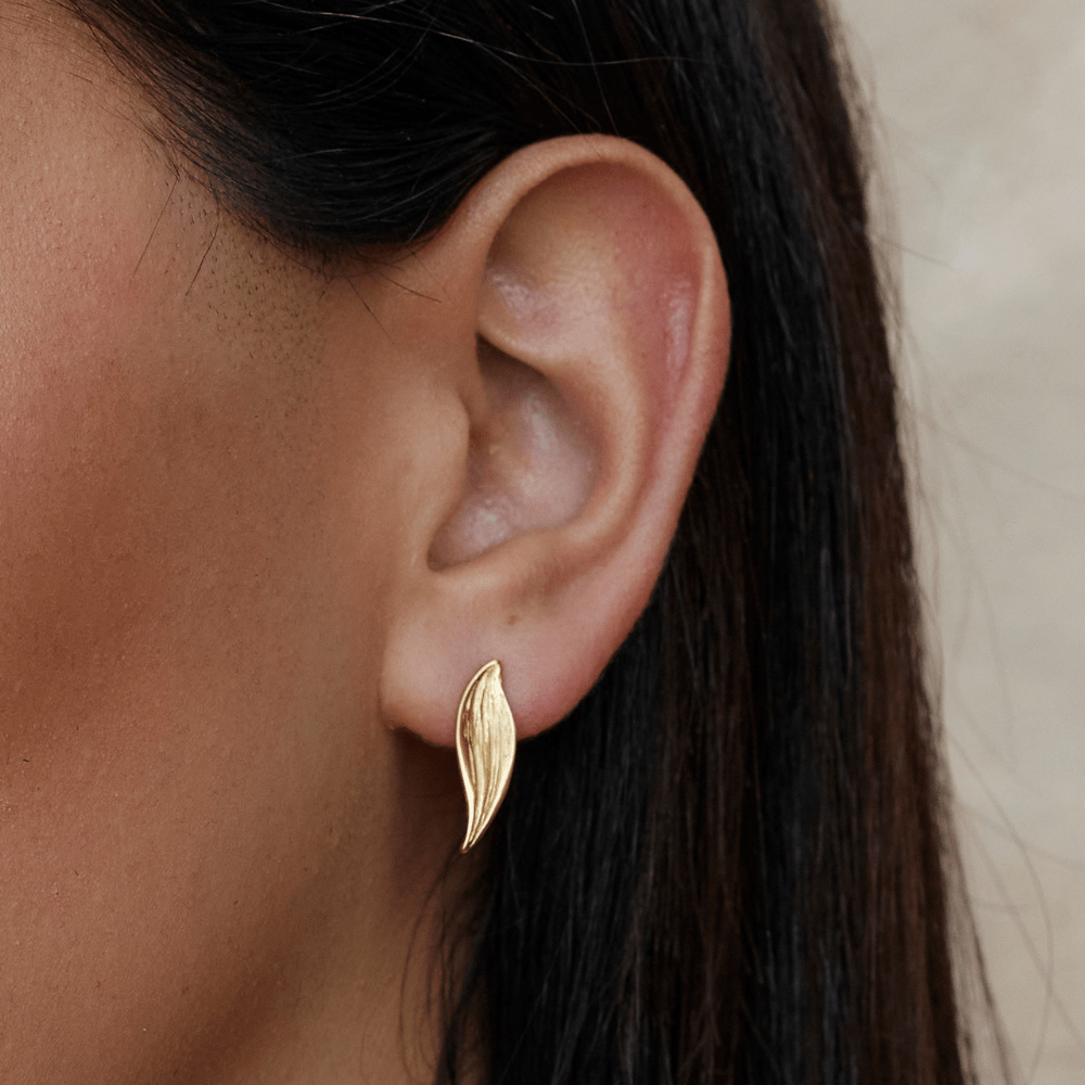 Heritage Gold-Tone Leaf Drop Earrings