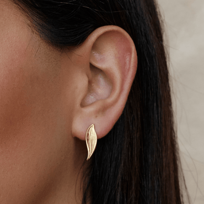 Heritage Gold-Tone Leaf Drop Earrings
