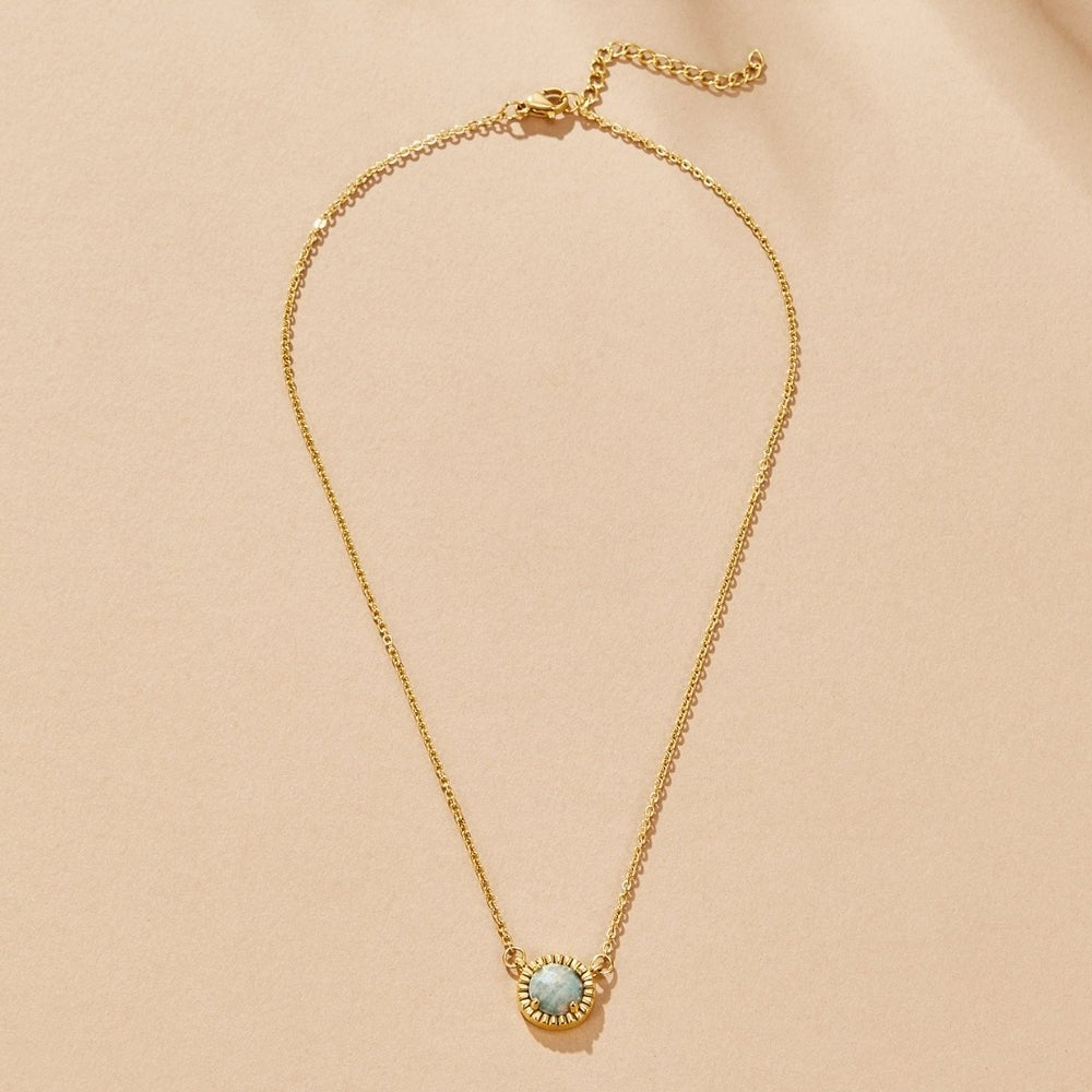 Soft Aqua Green Bead Vintage-Style Necklace