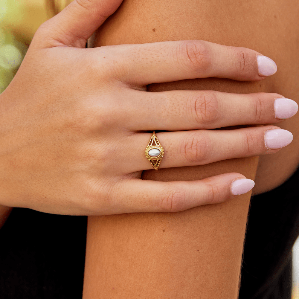 Marlowe Pearl-Set Gold-Tone Heirloom Ring