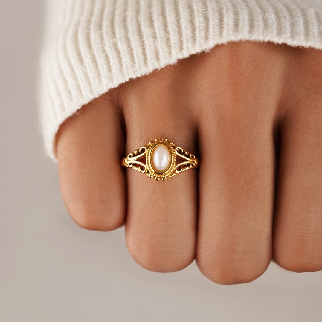 Marlowe Pearl-Set Gold-Tone Heirloom Ring