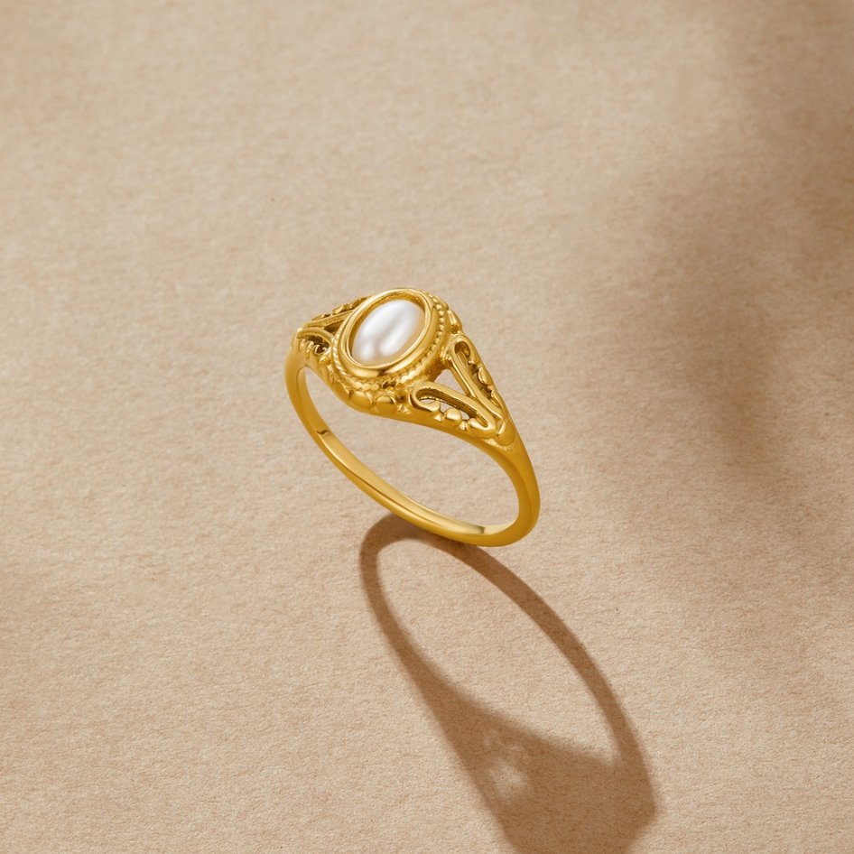 Marlowe Pearl-Set Gold-Tone Heirloom Ring