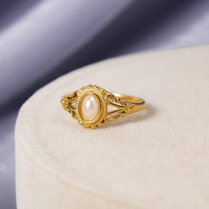 Marlowe Pearl-Set Gold-Tone Heirloom Ring