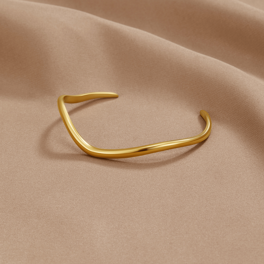 Rolling Wave Gold-Tone Band Bracelet