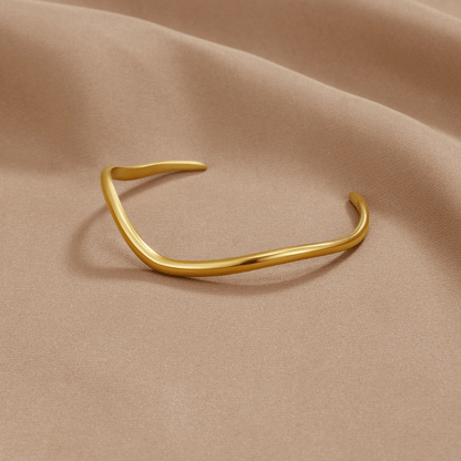 Rolling Wave Gold-Tone Band Bracelet