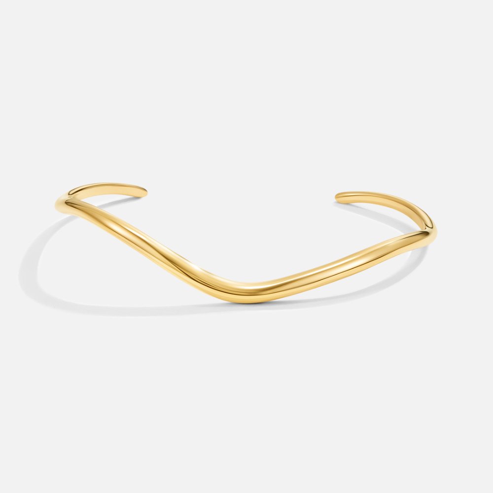 Rolling Wave Gold-Tone Band Bracelet