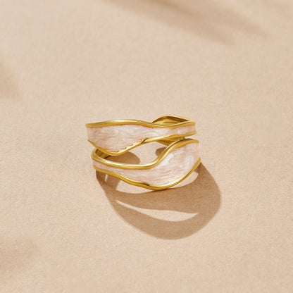 Sahara Dune Wave Gold-Tone Everyday Ring