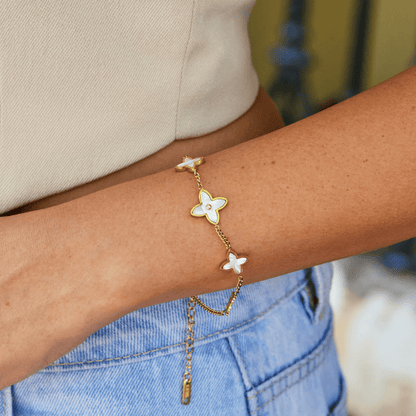 Blossom White Petal Chain Bracelet