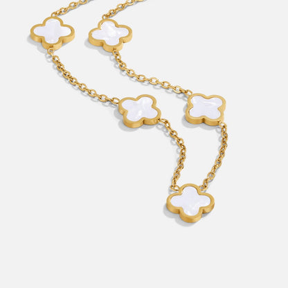 Scattered White Clover Cluster Chain Necklace