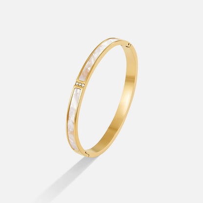 Sahara Pale Stone Inset Gold-Tone Bangle