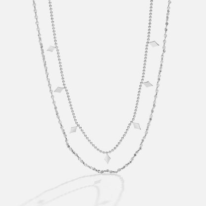 Willow Cubic Zirconia Twin Chain Drop Necklace