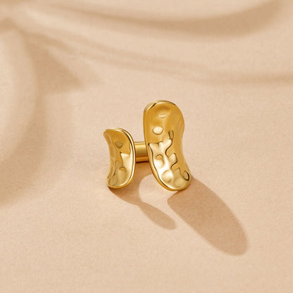 Yuna Angular Faceted Gold-Tone Band Ring