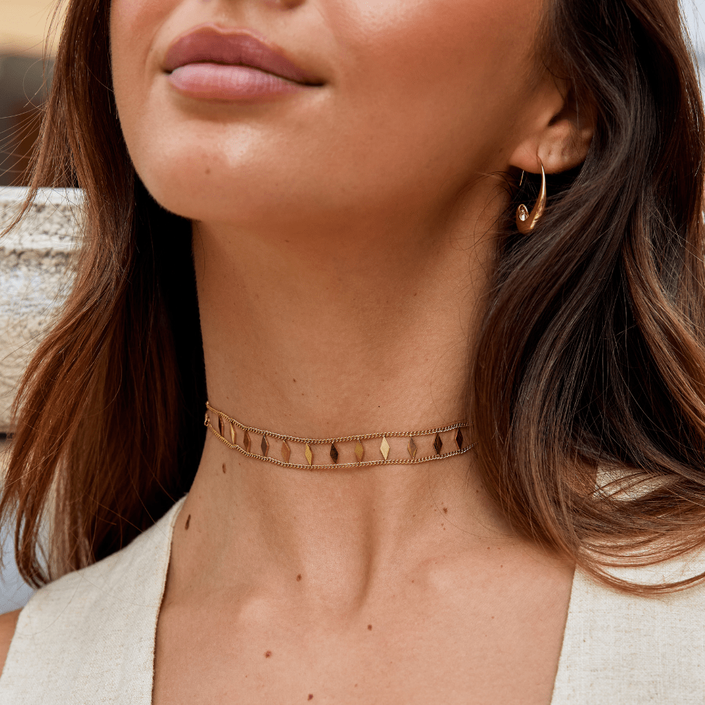 Zara Close-Fitting Gold-Tone Collar Necklace