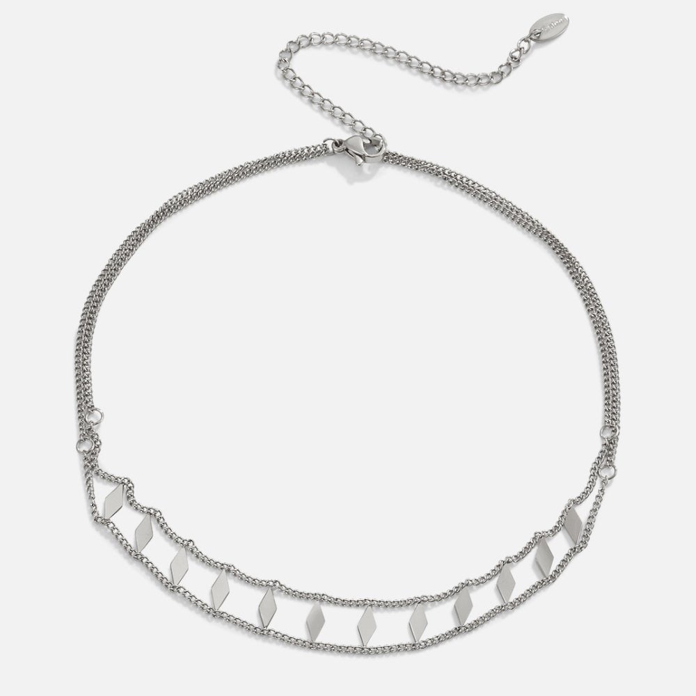 Zara Close Fitting Silver-Tone Choker Necklace
