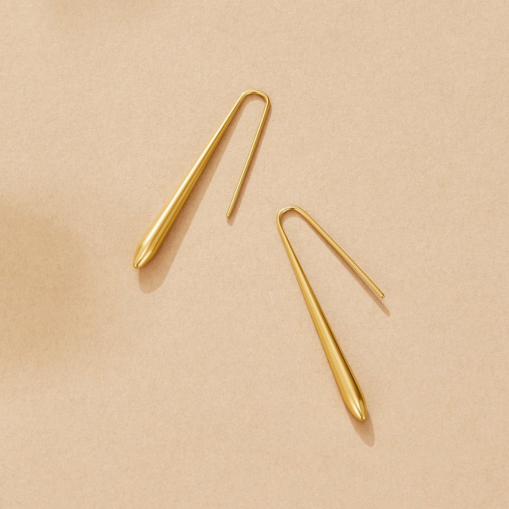 Zia Clean Line Gold-Tone Post Drop Earrings