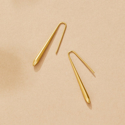 Zia Clean Line Gold-Tone Post Drop Earrings