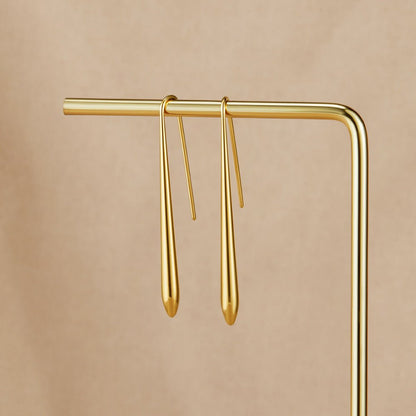 Zia Clean Line Gold-Tone Post Drop Earrings